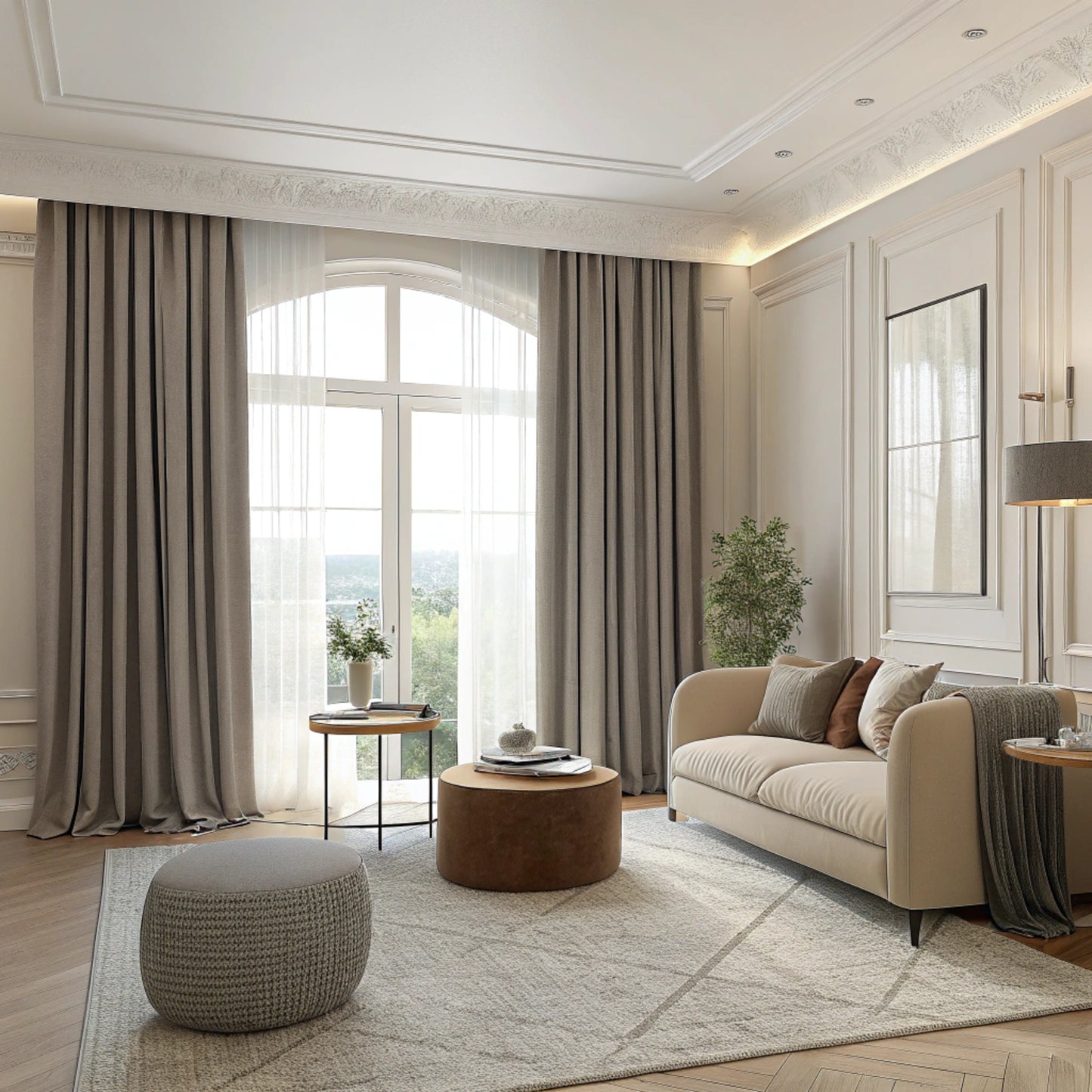 Luna Linnen Inbetween Gordijnen Grijs - Dailux -