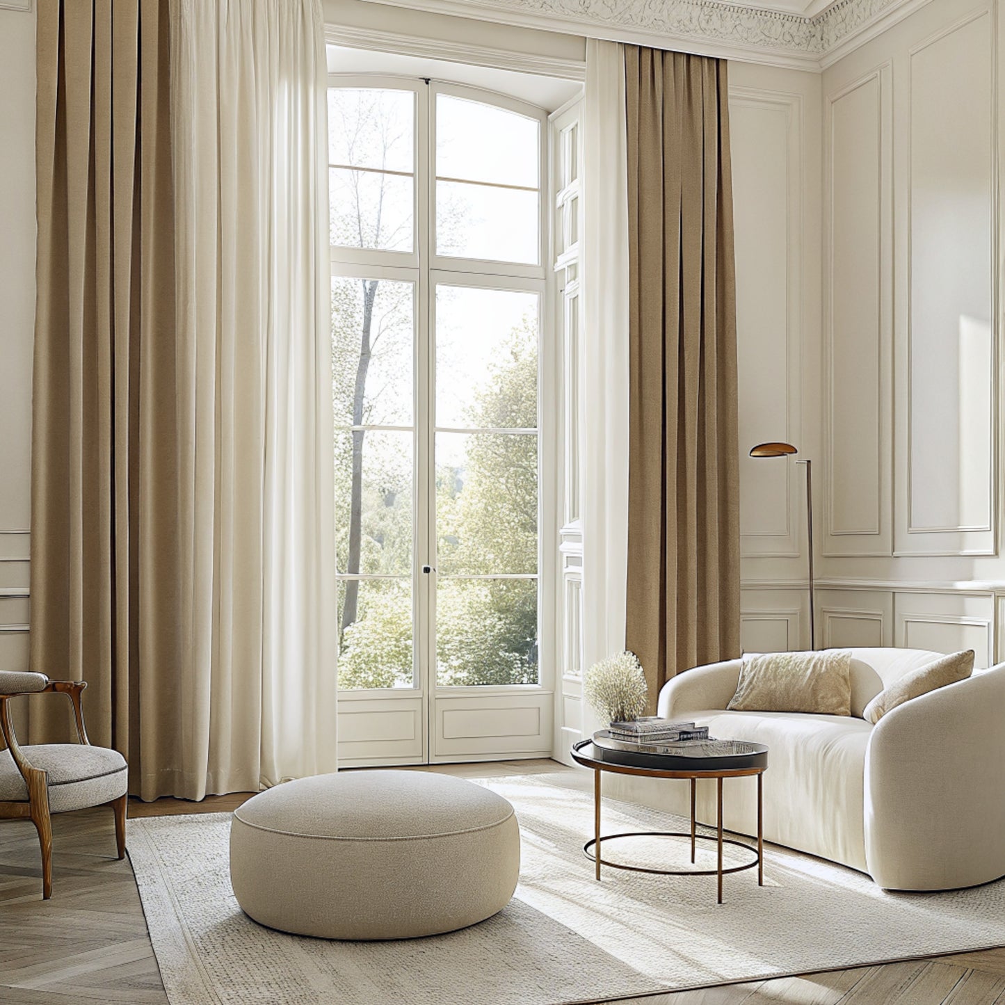 Luna Linnen Inbetween Gordijnen Zand 170 - Dailux -