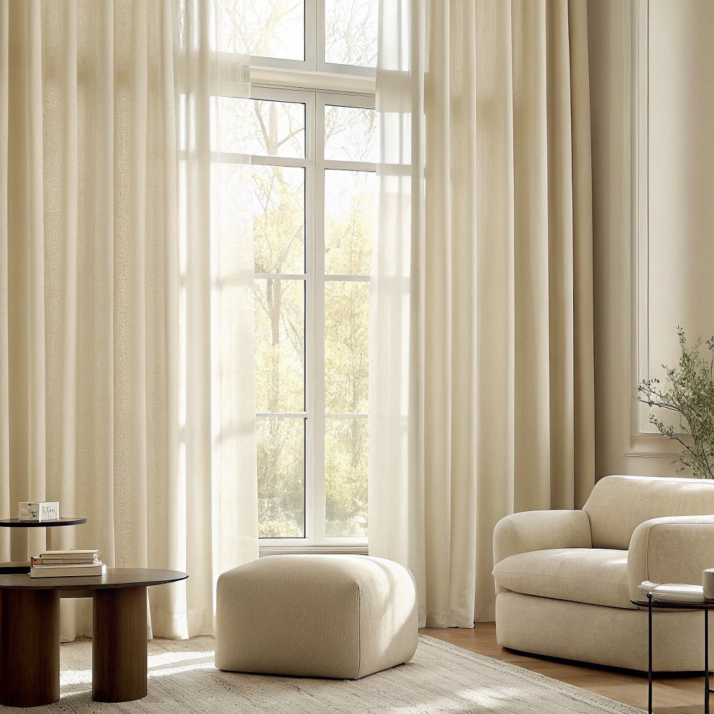 Luna Linnen Inbetween Gordijnen Ivoor - Dailux -