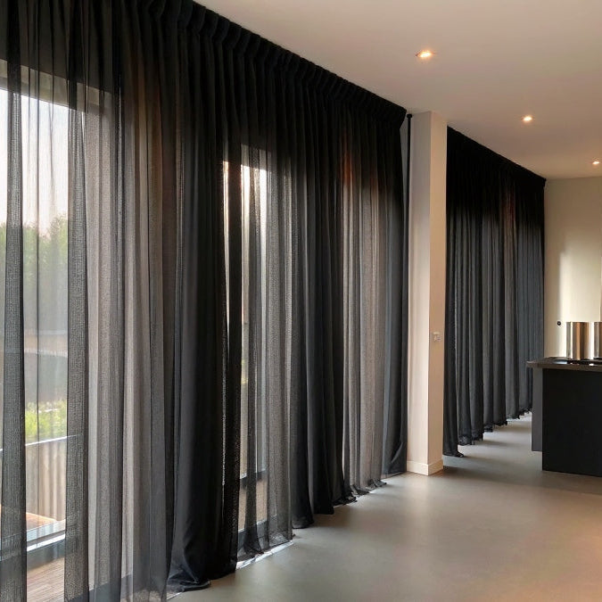 Sophia Vitrage Gordijn Voile Zwart - Dailux -