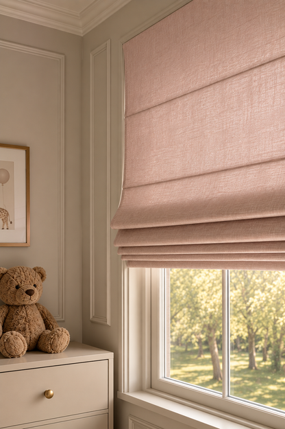 Vouwgordijn licht roze
