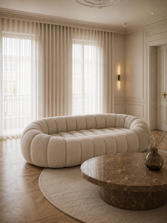 Luna Linen Inbetween Curtains Light Beige