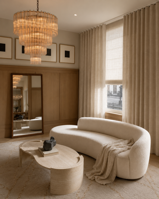 Luna Linen Inbetween Curtains Light Beige