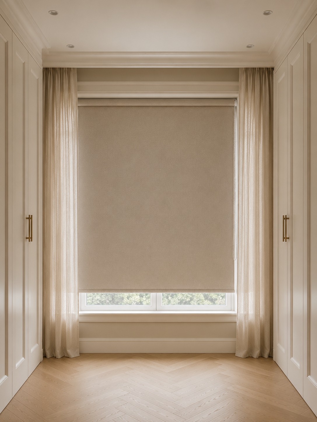 Rolgordijn lichtdicht beige